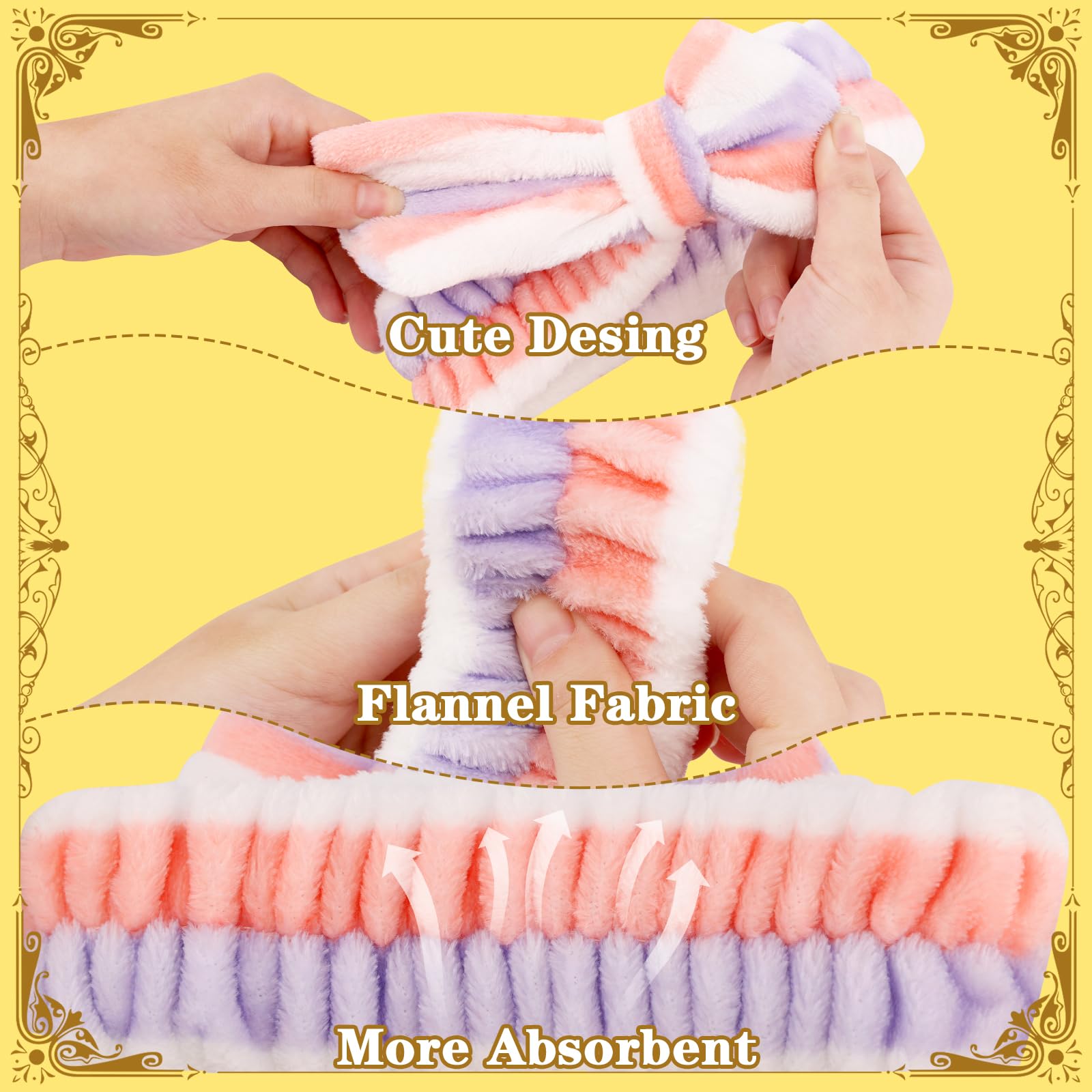 HOFASON spa headband in soft flannel material offers gentle comfort on skin.