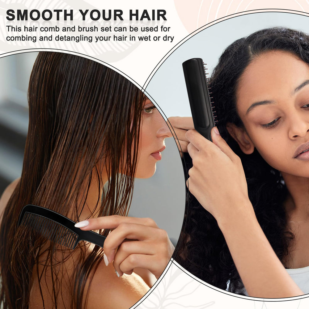 HOFASON travel-size hair brush close-up showing compact grip and detangling.