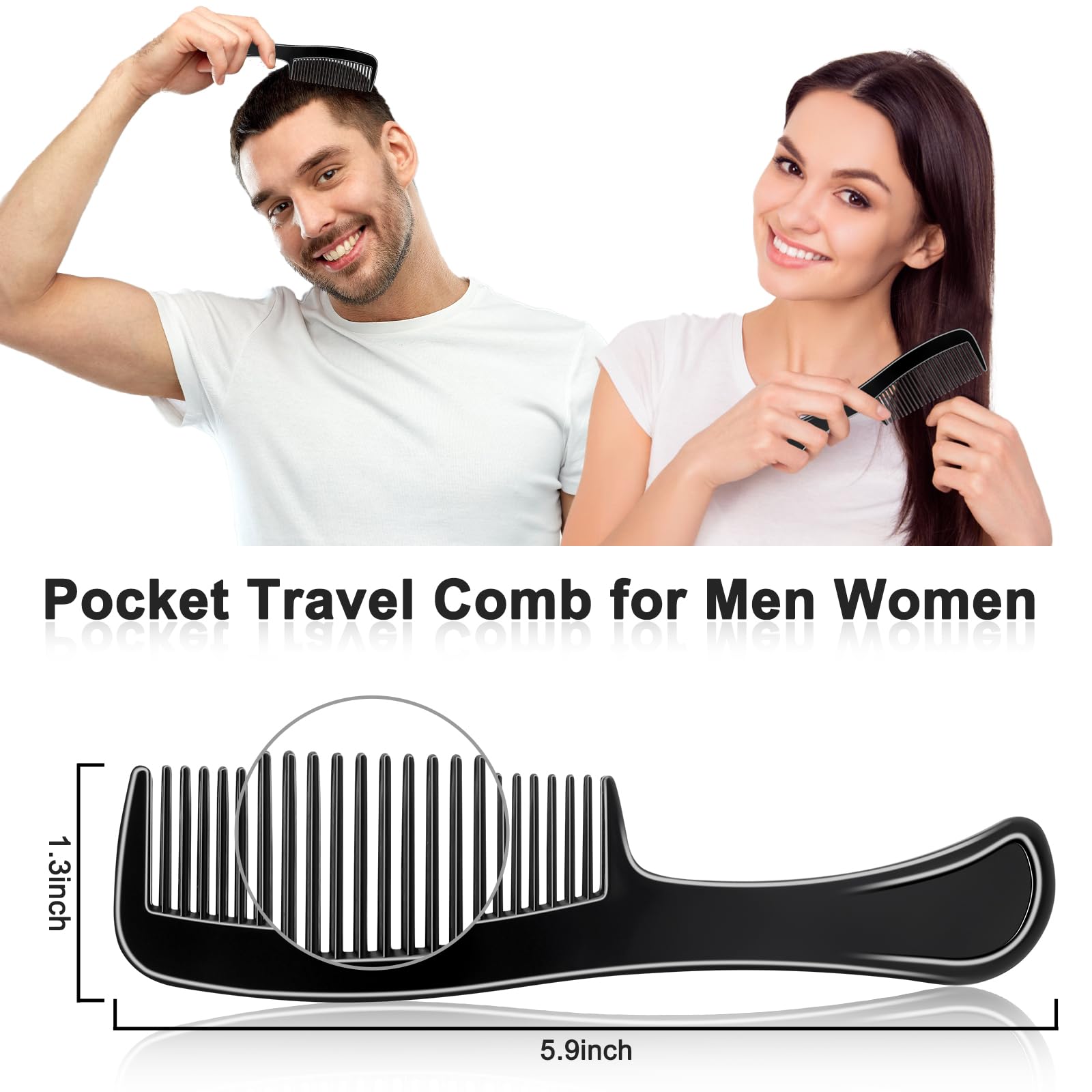 HOFASON wide-tooth travel comb ready for detangling on the move.