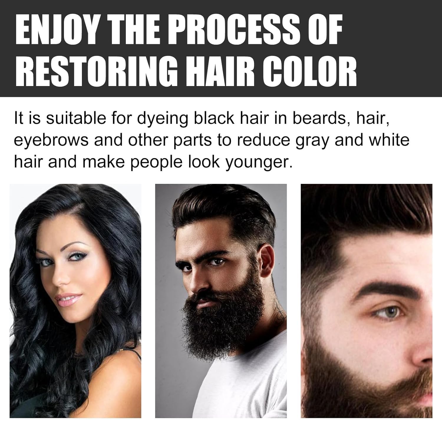 Hogitpe gray hair reverse bar can be used on beard and eyebrows for grooming