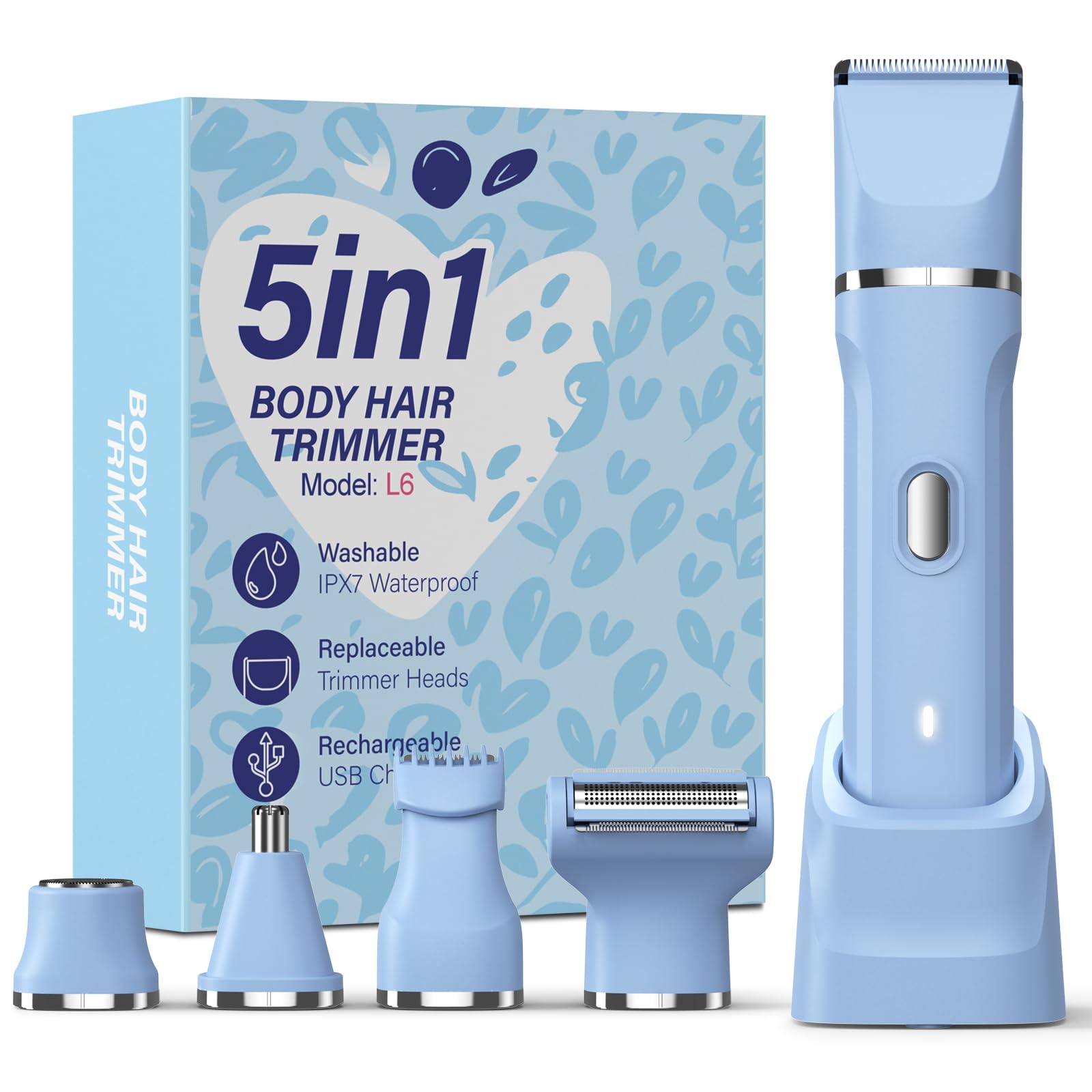 HOHOLE 5-in-1 bikini trimmer head for precise facial grooming on curves