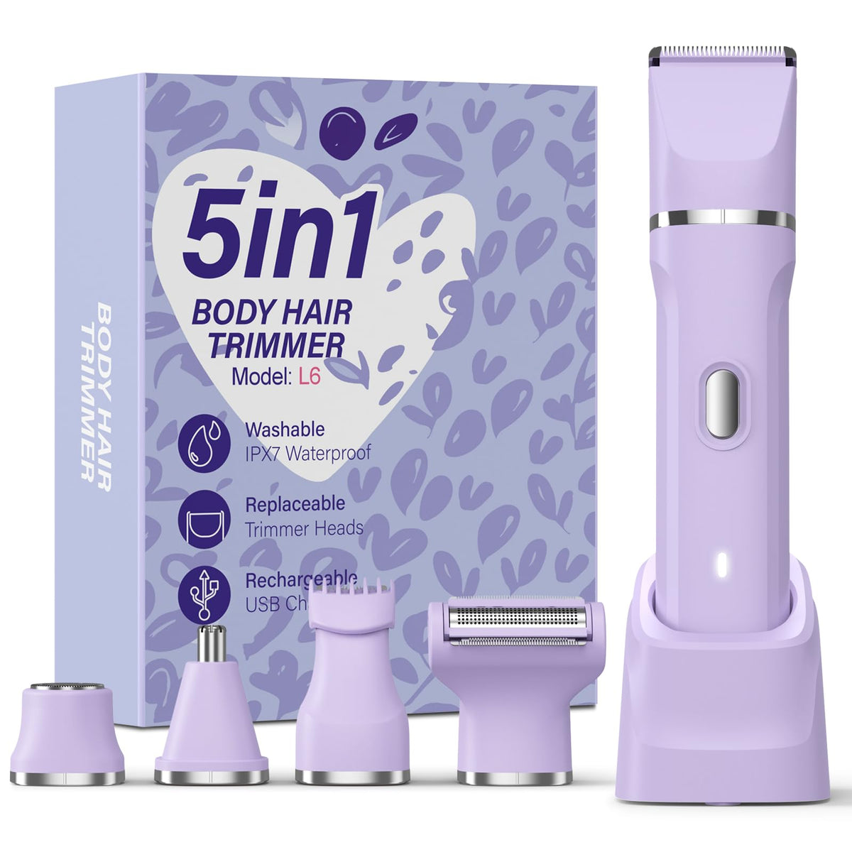 HOHOLE 5-in-1 trimmer face-head close-up for precise facial grooming