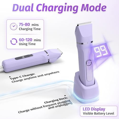 HOHOLE bikini trimmer blades closeup emphasizes gentle stainless steel blades for sensitive areas