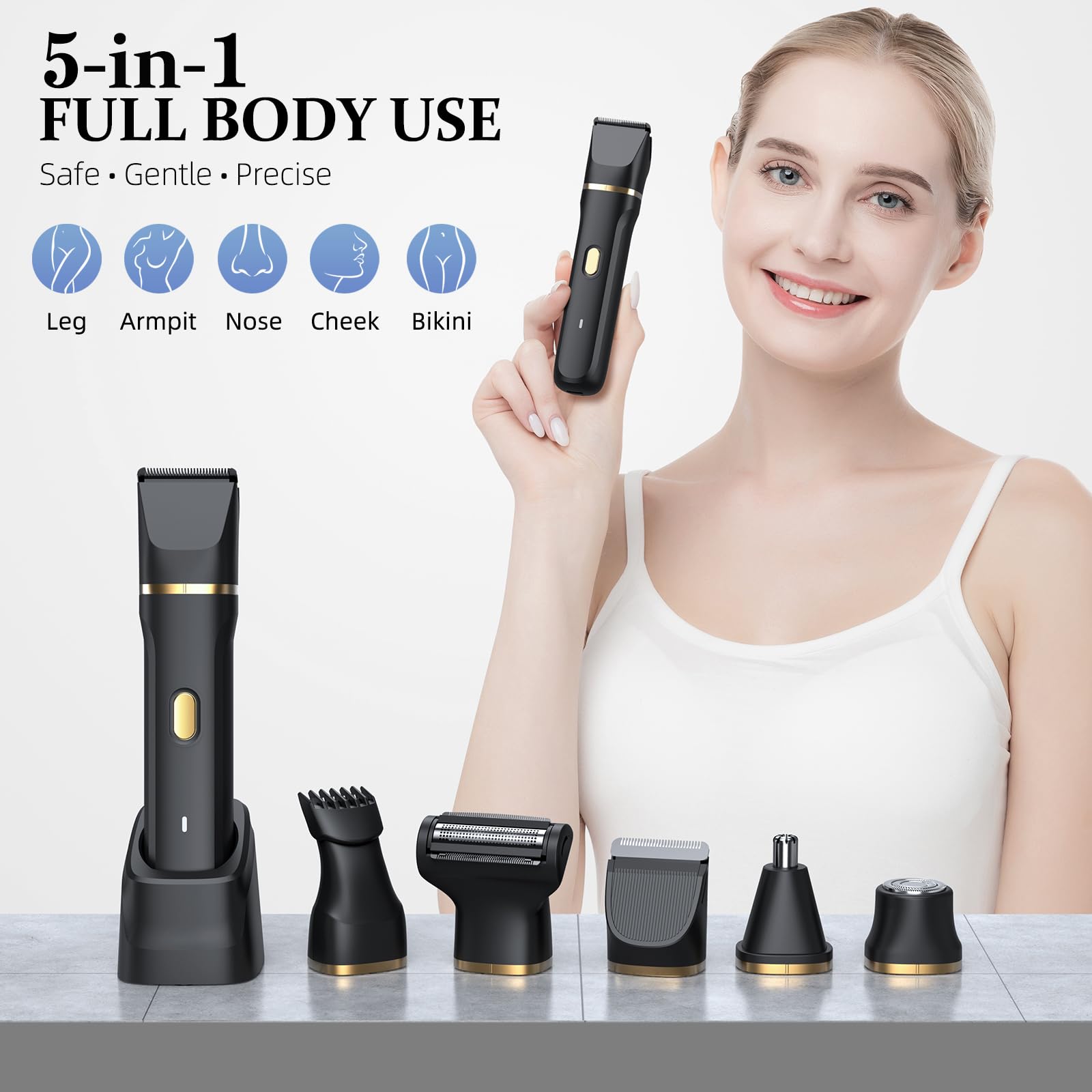 HOHOLE bikini trimmer ceramic blades close-up