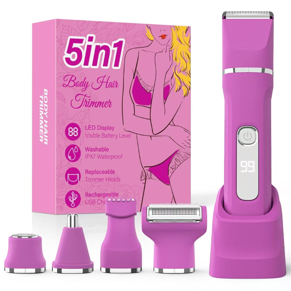 HOHOLE bikini trimmer rose pink full product for versatile grooming across zones