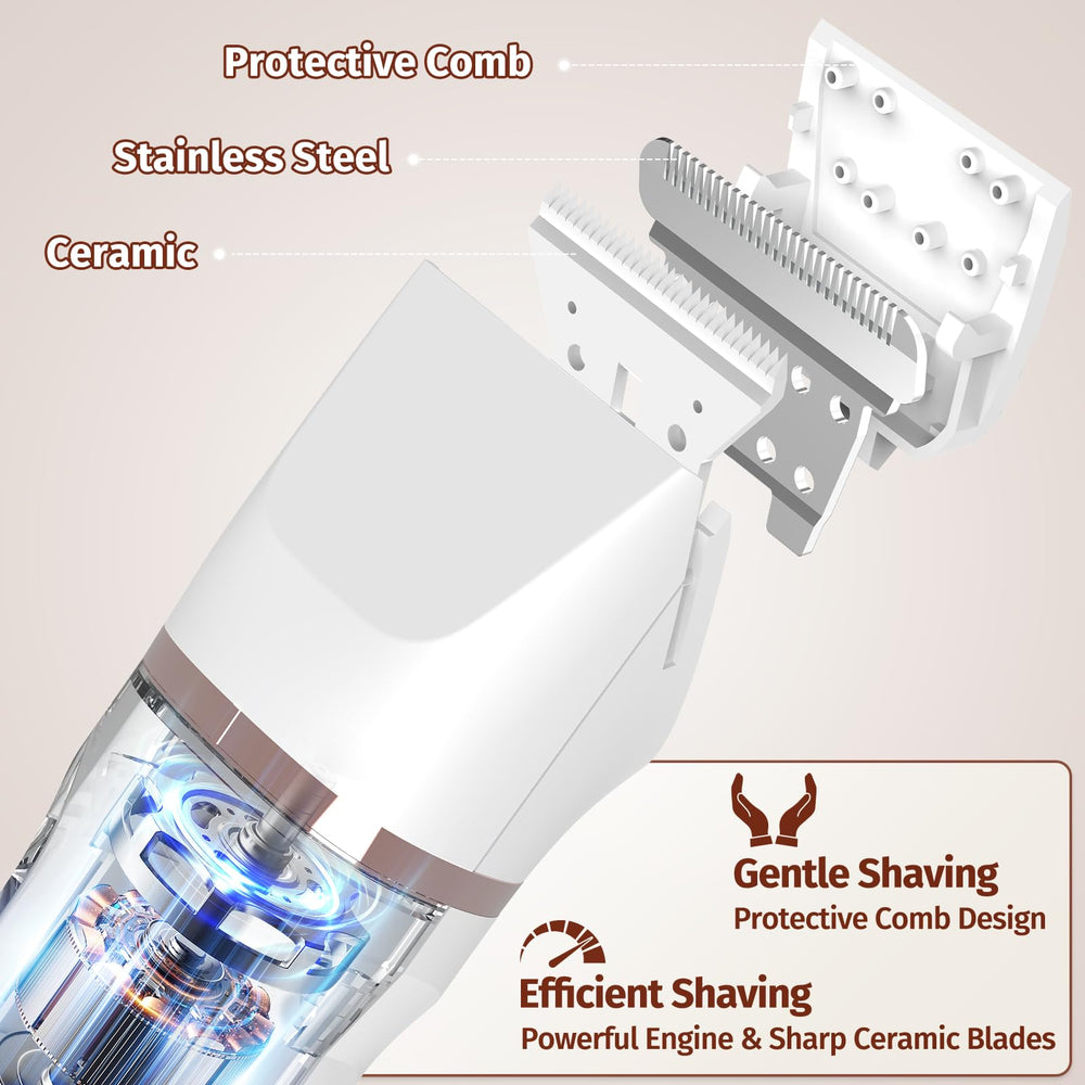 HOHOLE Bikini Trimmer rotary shaver for smooth skin after shower.