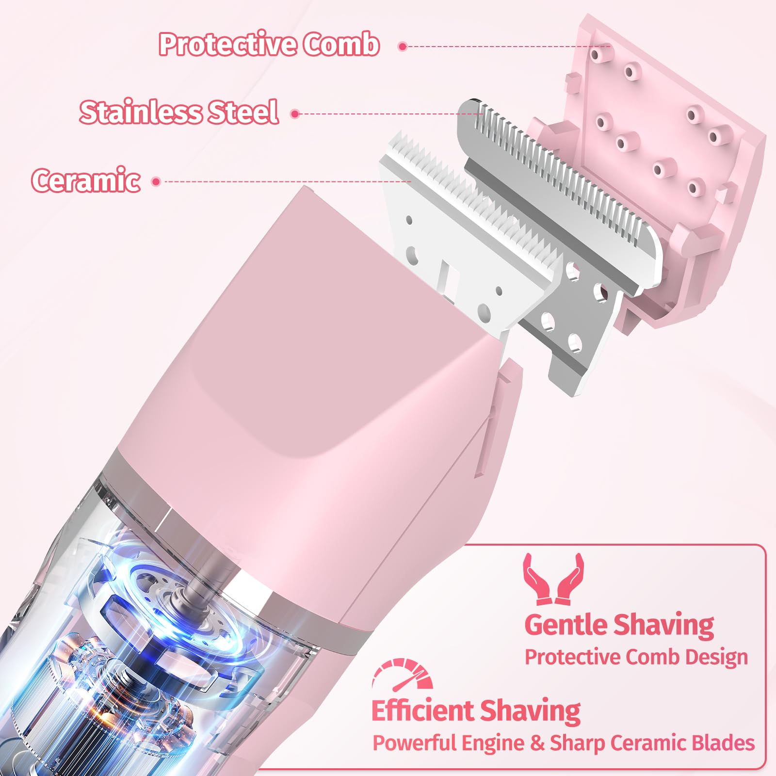 HOHOLE T-shaped rotary shaver head for smooth bikini-area shaving.
