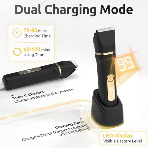 HOHOLE bikini trimmer shows LCD display for easy battery status at a glance.