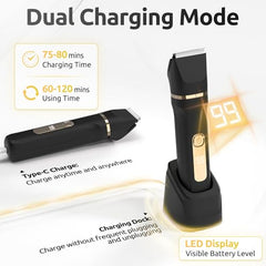 HOHOLE bikini trimmer shows LCD display for easy battery status at a glance.