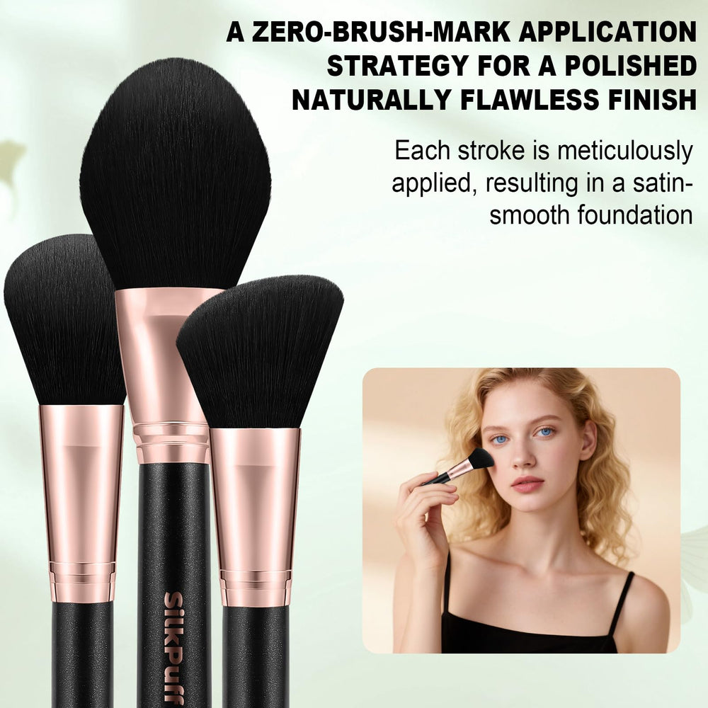 HOIFA Silkpuff beginner-friendly brush geometry shown for precise powder distribution and minimal brush marks