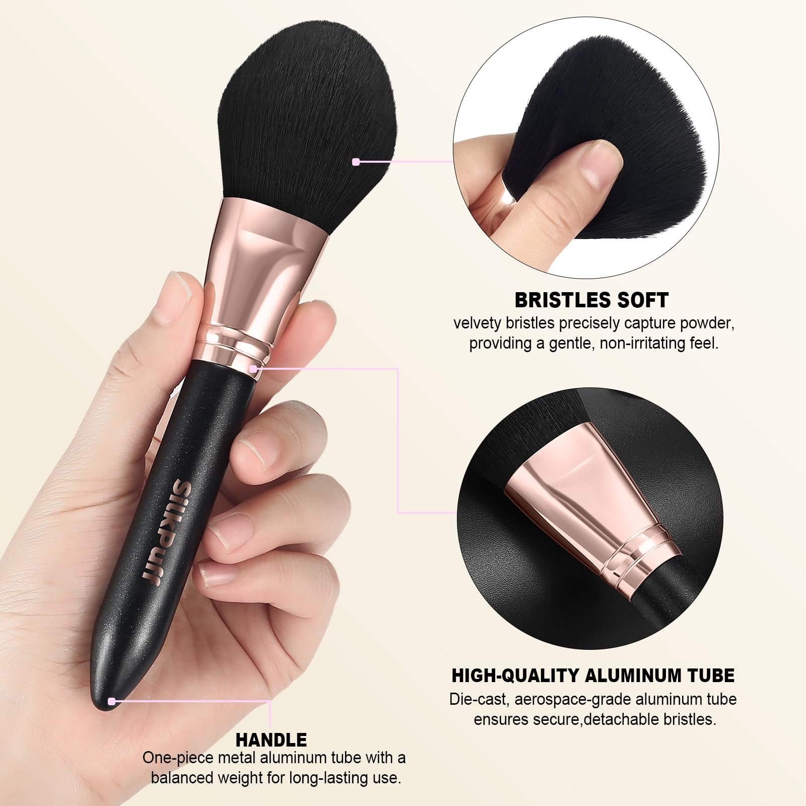 HOIFA Silkpuff foundation concealer eyeshadow brushes demonstrating versatile full-face toolkit