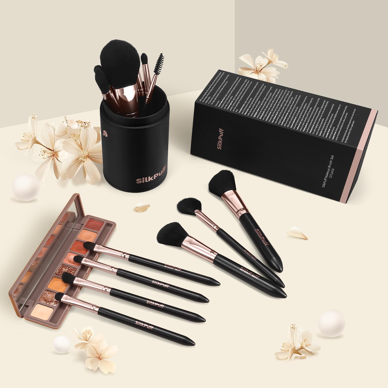 HOIFA Silkpuff luxe black gift pack in luxurious black and gold packaging