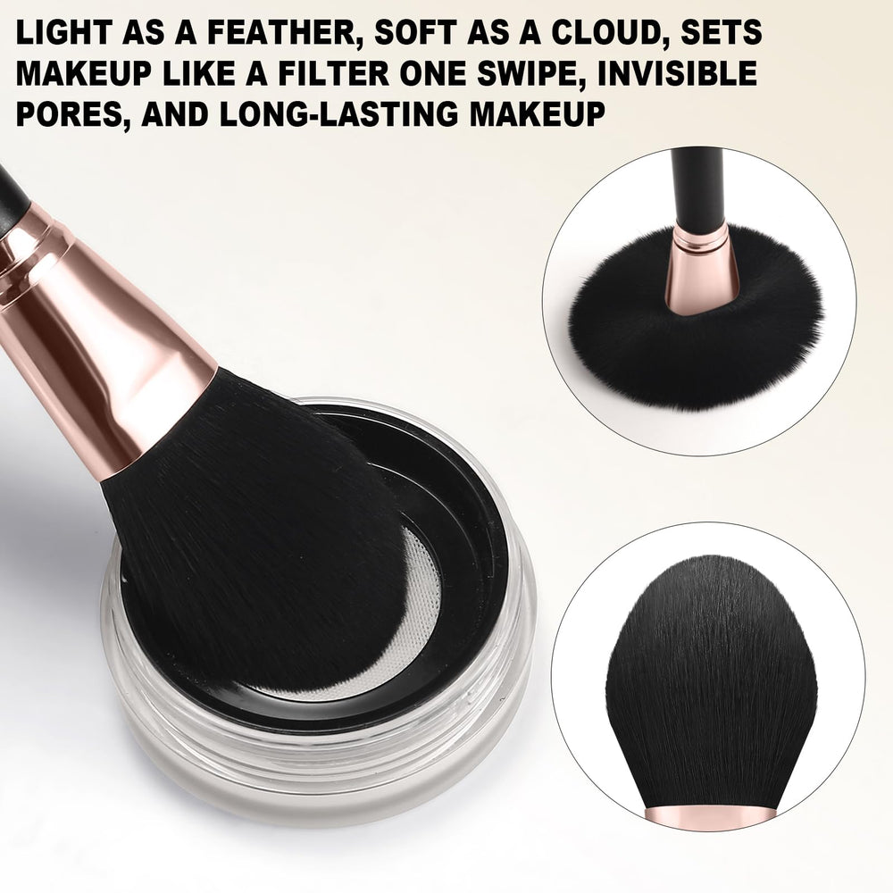 HOIFA Silkpuff travel brush case with button closure ready for on-the-go touch-ups