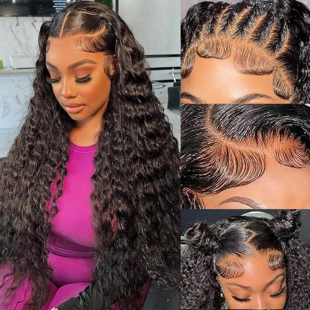 Hoiloxa Brazilian virgin 24-inch 5x5 closure front view shows natural part and seamless blend.