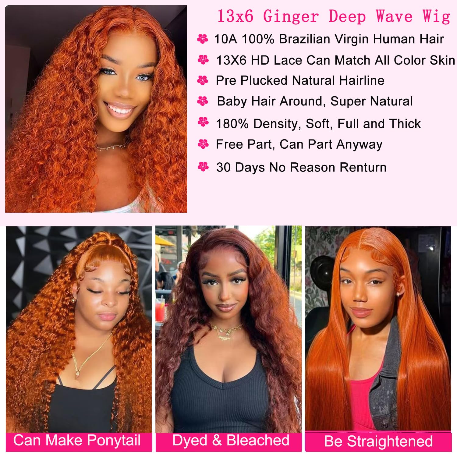 Hoiloxa deep wave wig with baby hairs around hairline for a realistic finish.