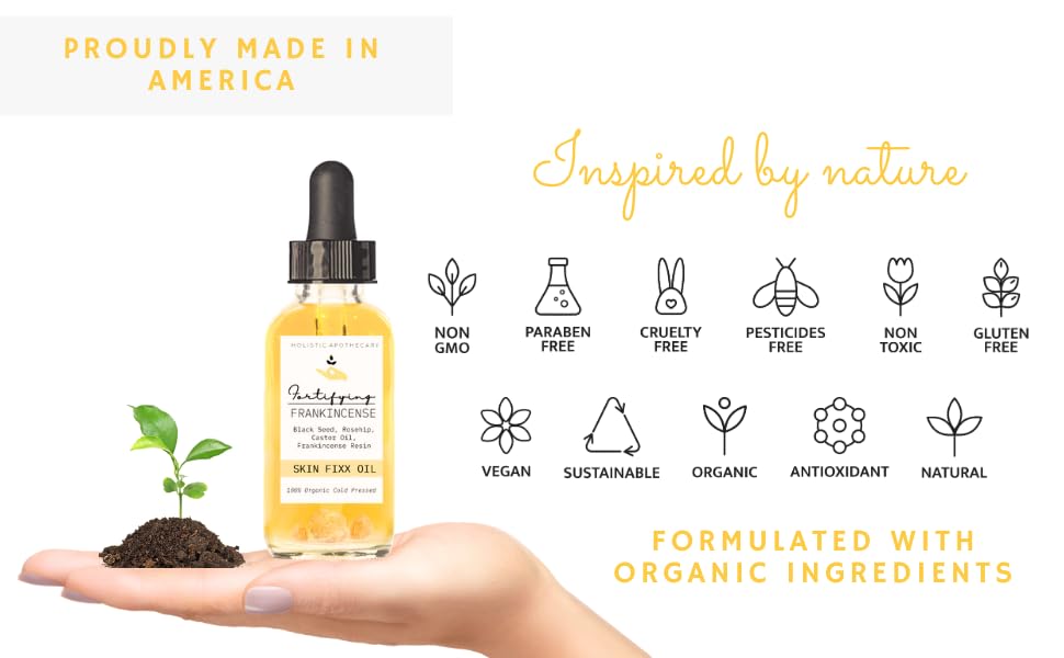 Holistic Apothecary black seed oil bottle showcasing nourishing oil blend for skin vitality.