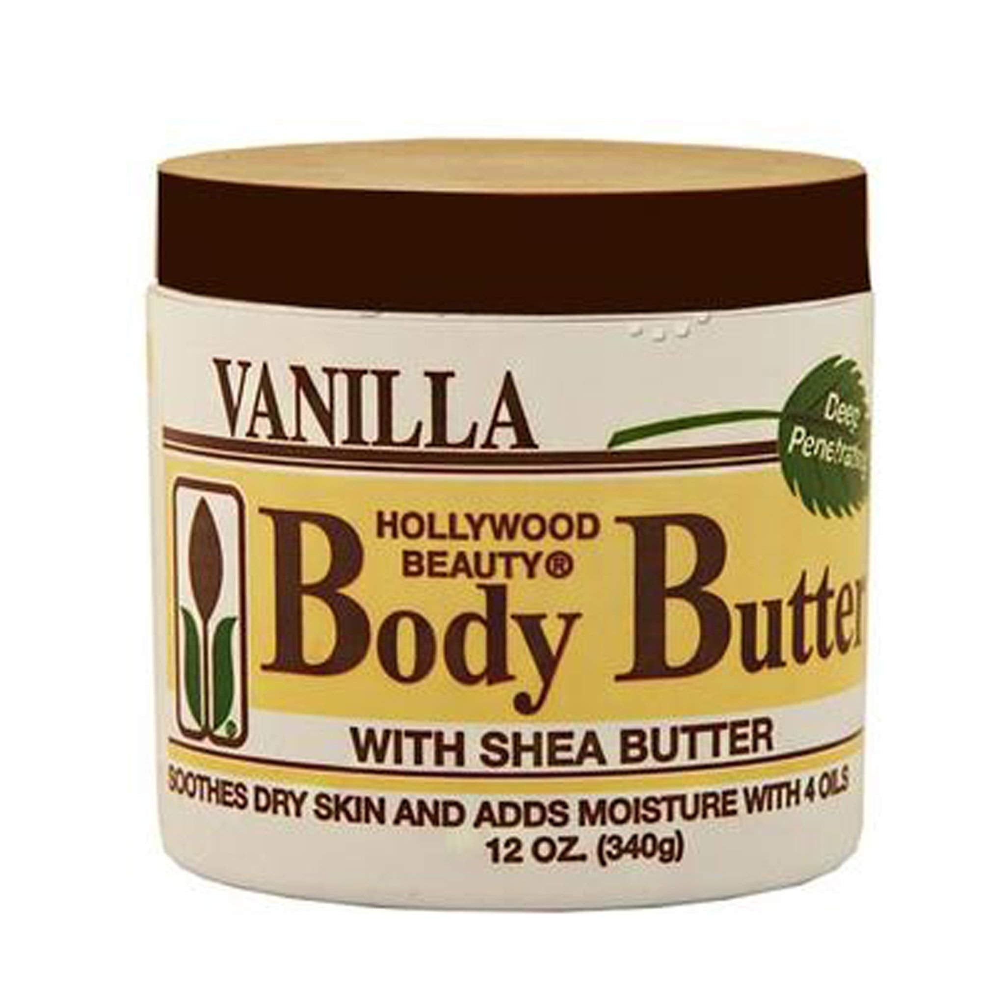 Hollywood Beauty Body Butter texture—nourishes dry areas, leaves hands and feet moisturized.