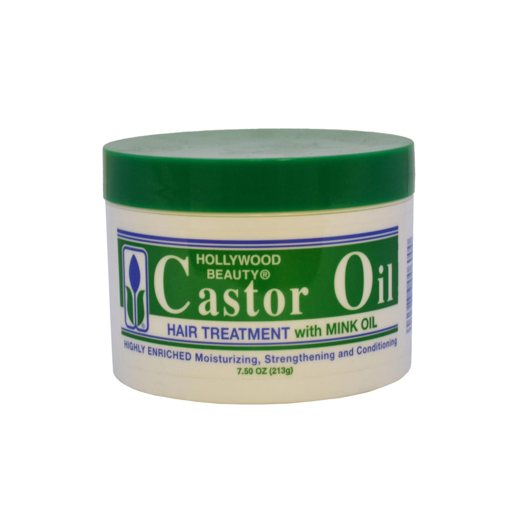 Hollywood Beauty Castor Oil Hair Treatment bottle front for rich moisture and sheen