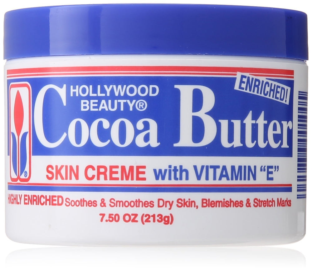 Hollywood Beauty Cocoa Butter Vitamin E 3-pack front view: rich hydration for dry, smooth skin.