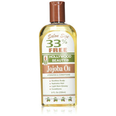 Hollywood Beauty Jojoba Hair Oil 8oz bottle for light hydration and frizz control.