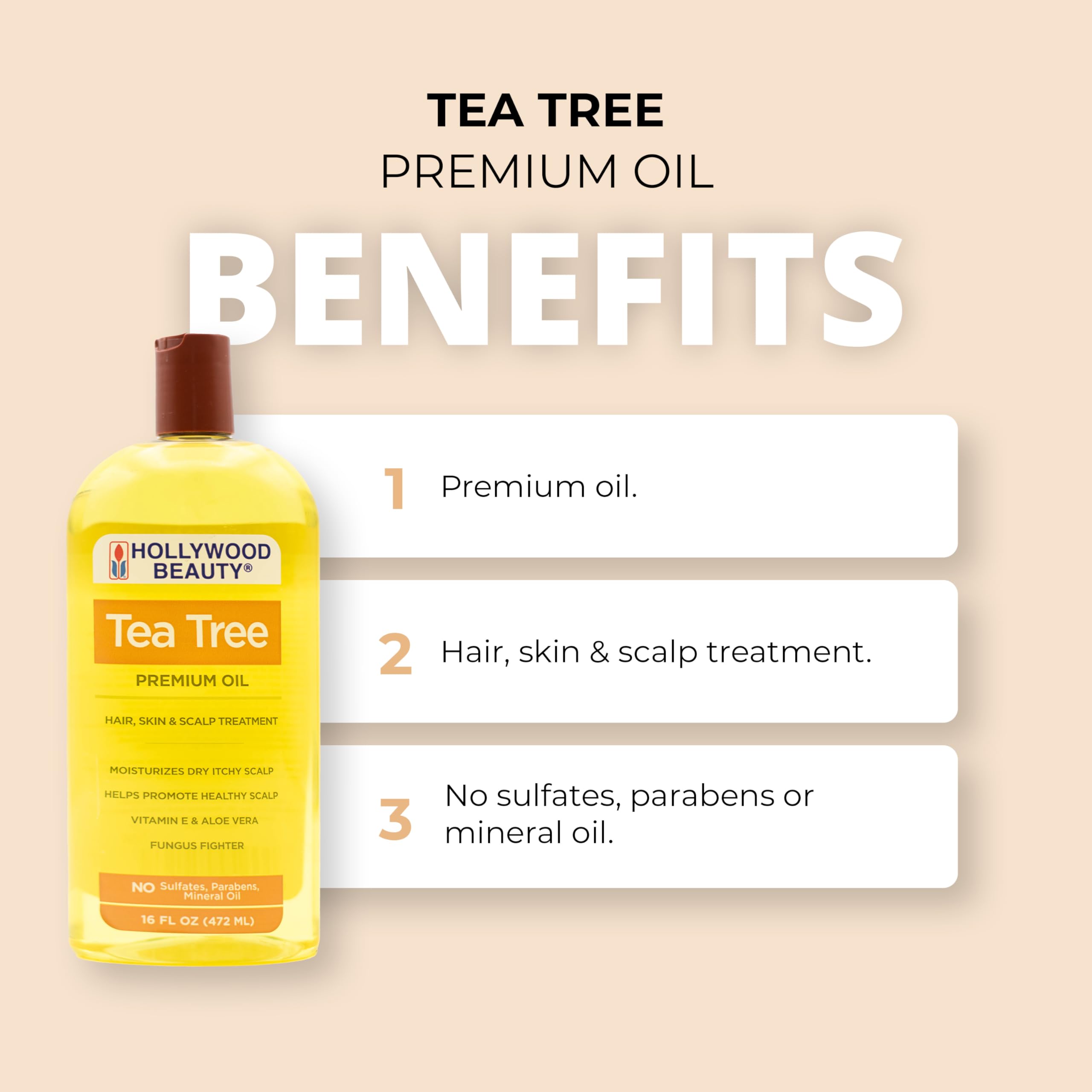 Hollywood Beauty Tea Tree Oil skin-body moisturizer for dry skin and daily self-care