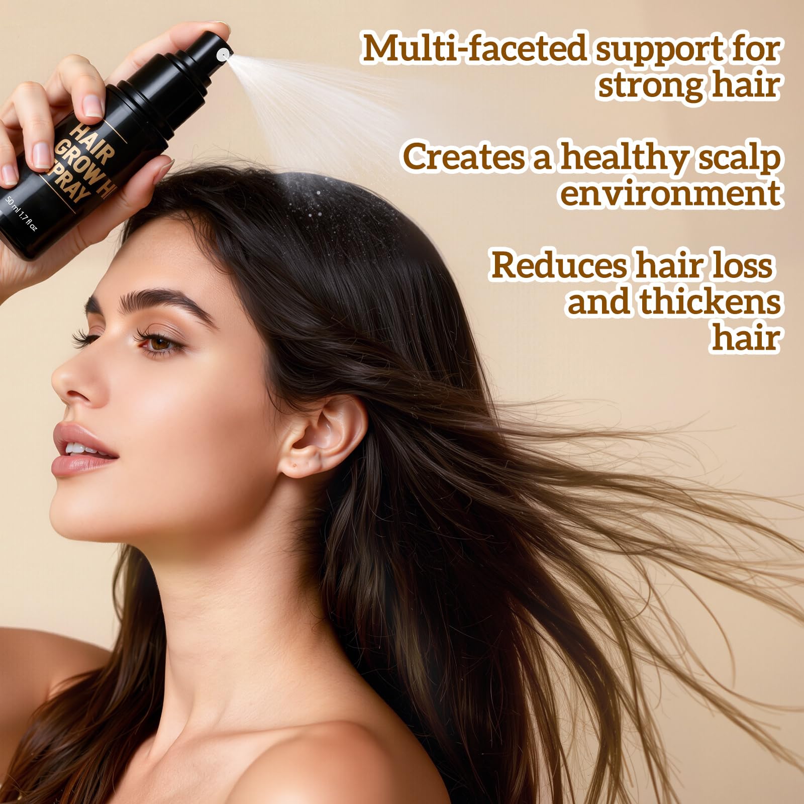 Holyarm Hair Growth Spray nourishes split ends before washing for healthier look