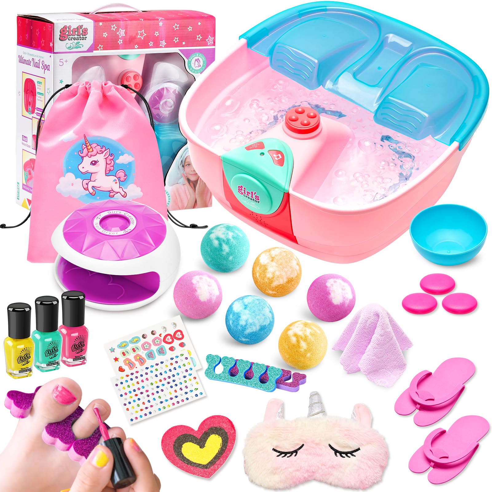 Holycco Kids Spa Day Kit foot spa boosts at-home pampering and foot comfort