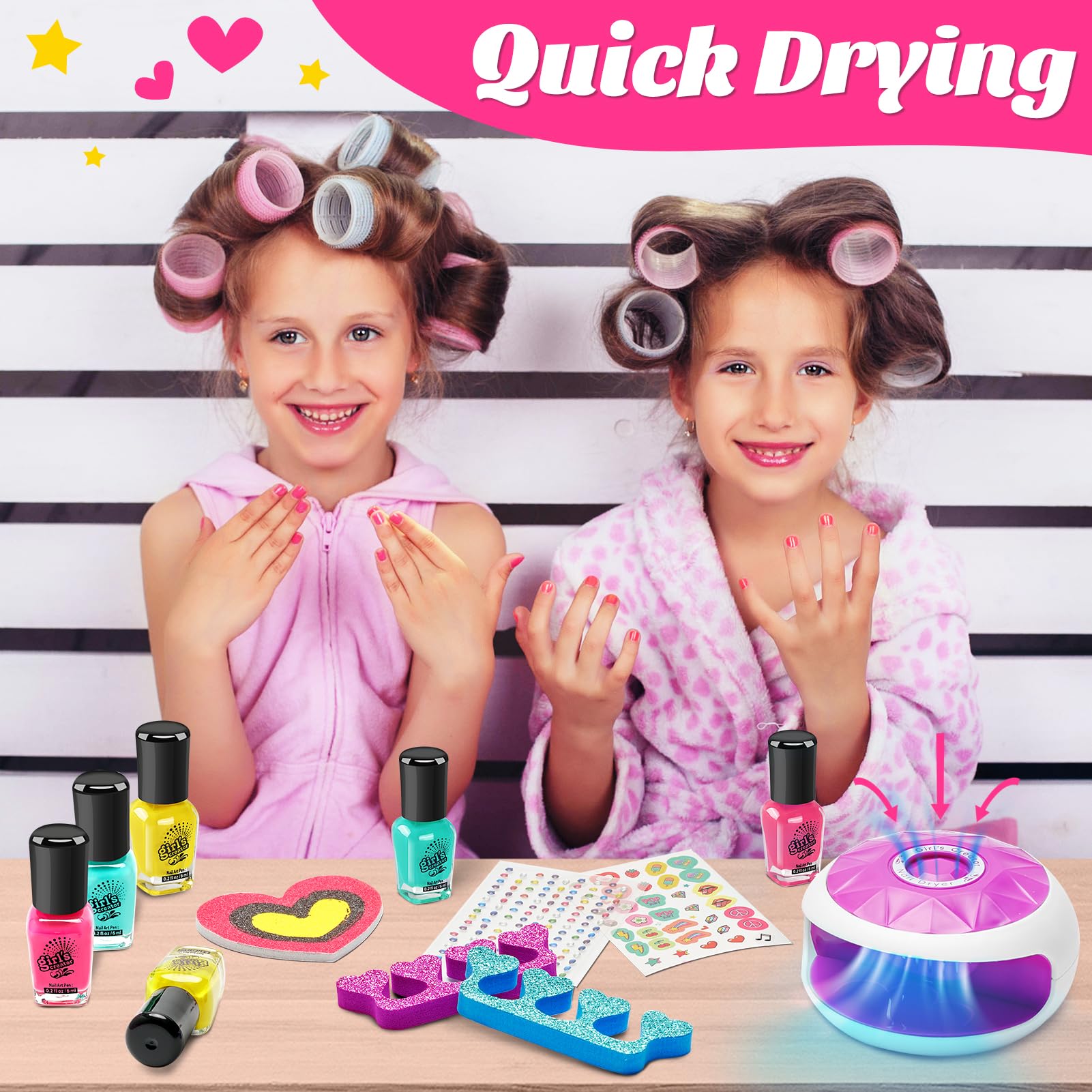 Holycco Kids Spa Day Kit nail dryer speeds polish setting safely