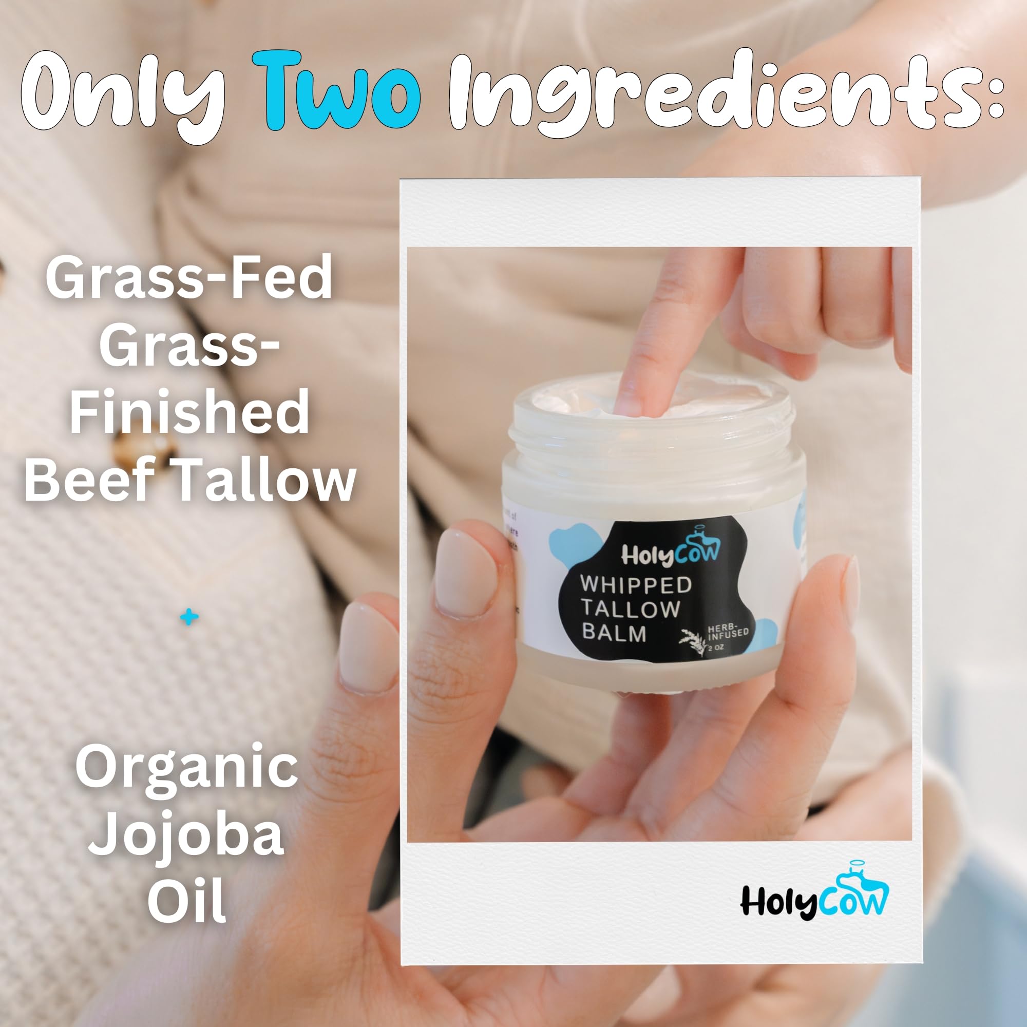 HolyCow Tallow unscented with herb-infused notes offers subtle lavender rose aroma