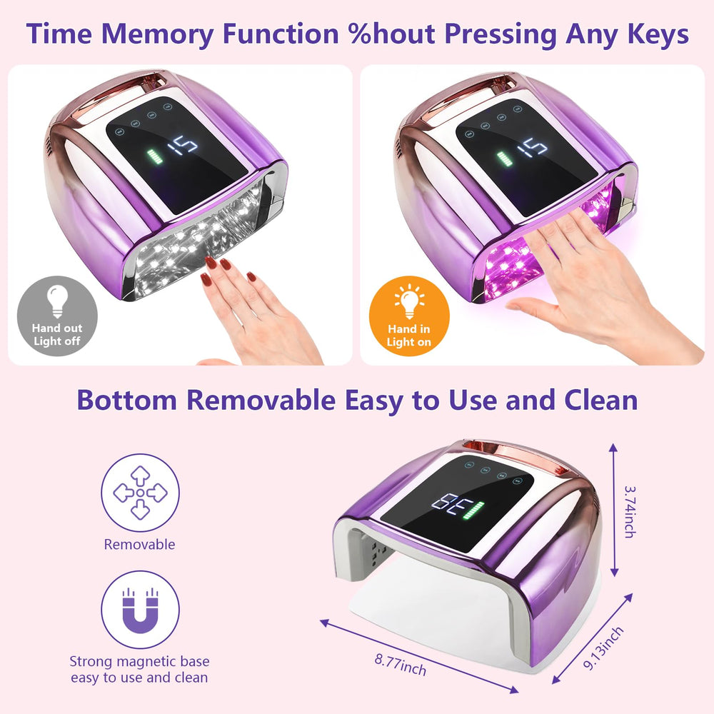 HOLYNOTES nail lamp side view with detachable bottom for easy cleaning