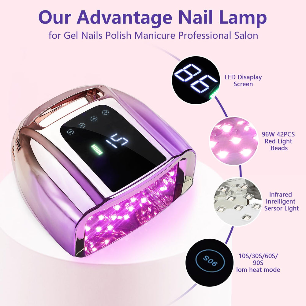 HOLYNOTES UV LED nail lamp LCD display and controls for timers and power