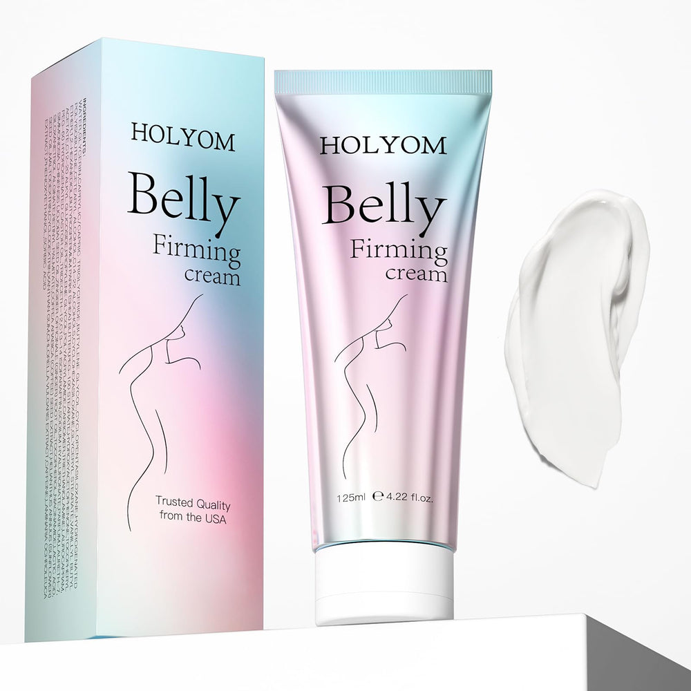 HOLYOM B Flat Belly Firming Cream belly-application supports smoother skin and a firmer look.