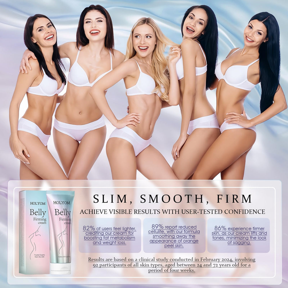 HOLYOM B Flat Belly Firming Cream thighs-tone demonstrates targeted tightening and improved texture.