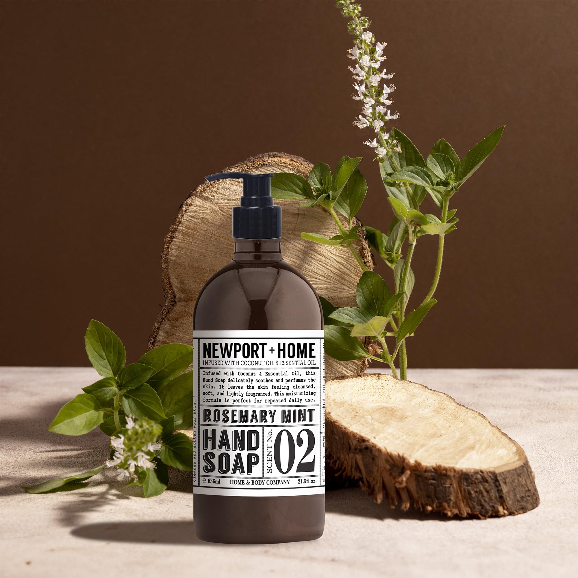 Home and Body Co Newport hand soap label packaging for easy refills.