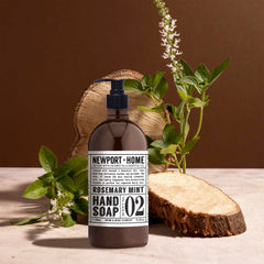 Home and Body Co Newport hand soap label packaging for easy refills.