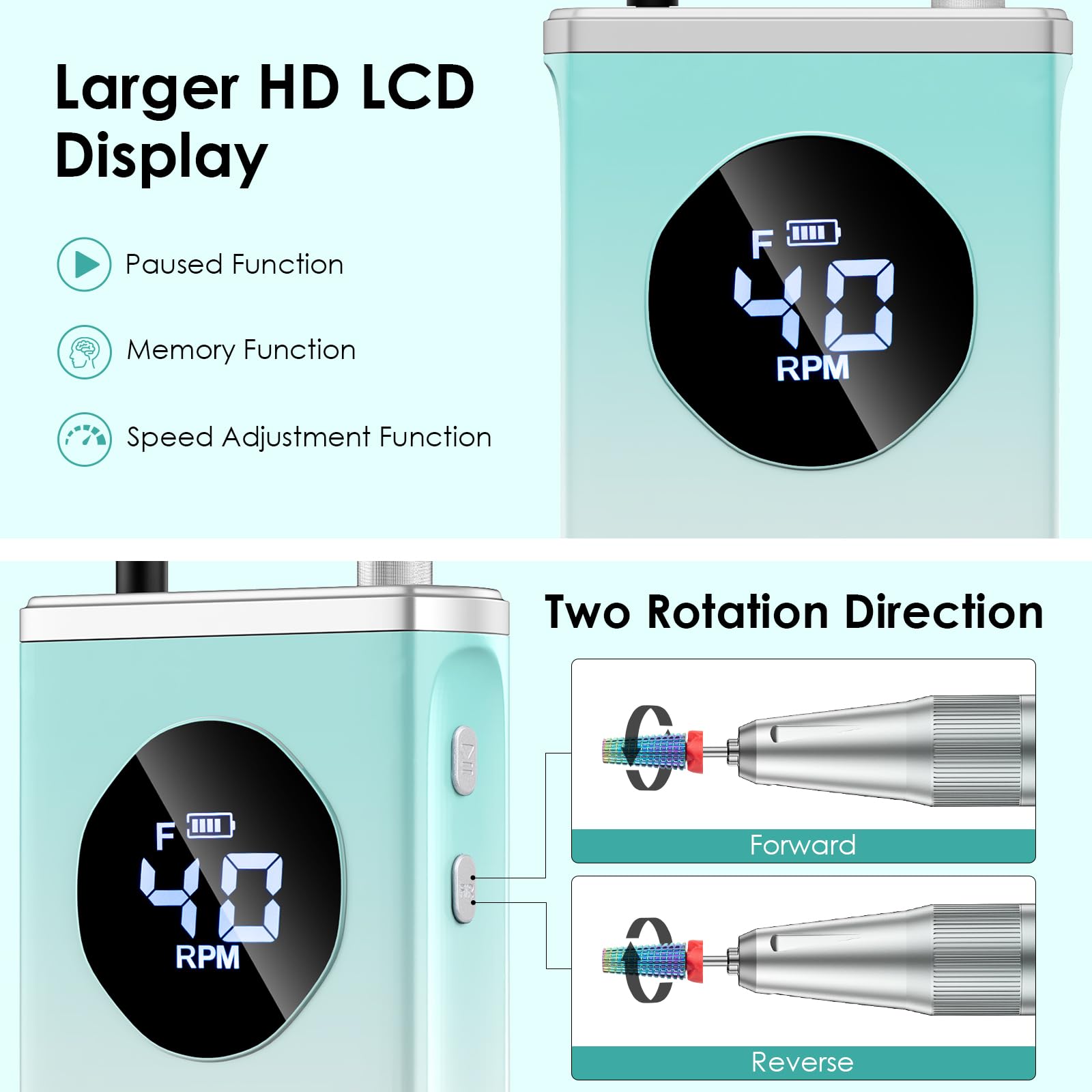 Homeasy clip-on design nail drill enables quick setup anywhere