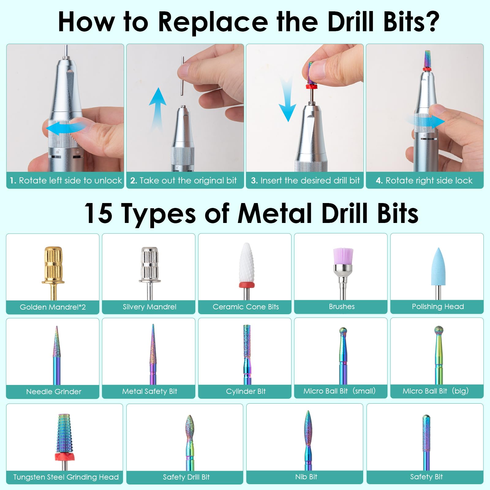 Homeasy low-noise nail drill with minimal vibration for at-home spa-like sessions