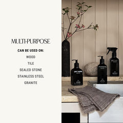 Homecourt mandarin basil label highlighting refreshing scent for kitchens and bathrooms