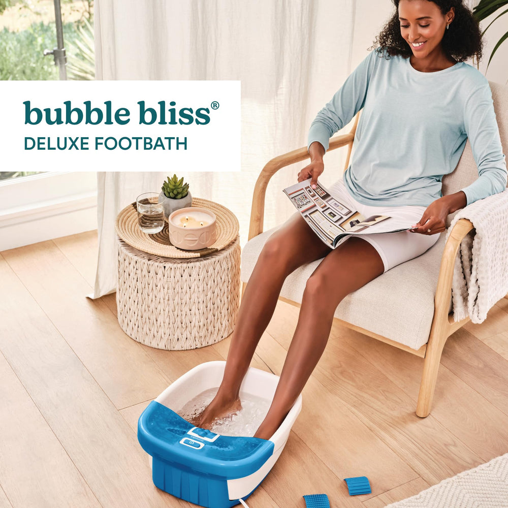 Homedics Bubble Bliss Deluxe Foot Spa heat maintenance keeps water warm during a session