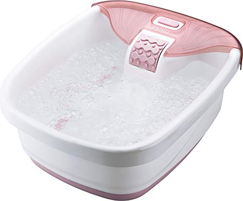 Homedics Bubble Bliss Deluxe-Foot Spa lid open for easy setup.