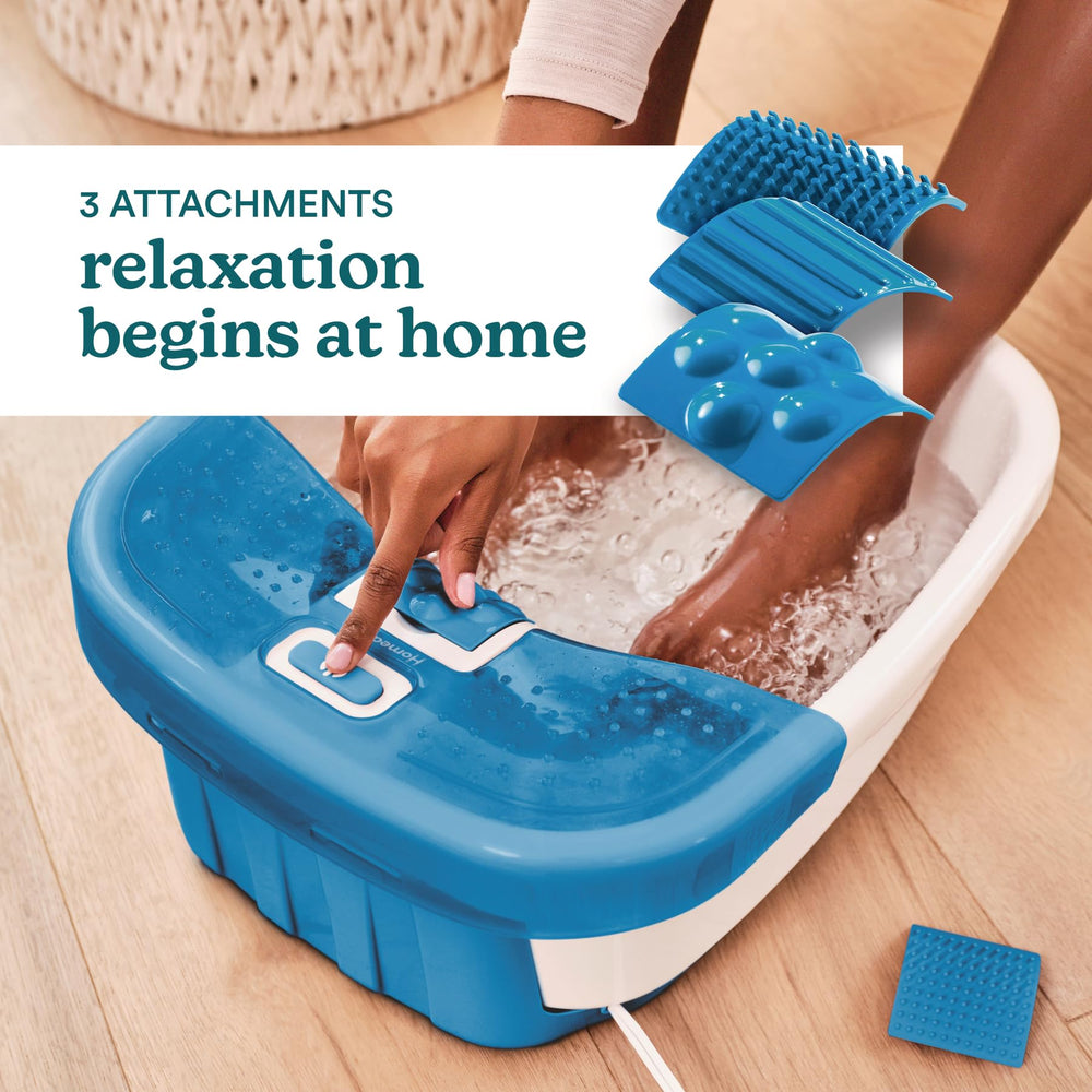 Homedics Bubble Bliss Deluxe Foot Spa splash guard reduces splashes for easier use