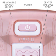Homedics Bubble Bliss Deluxe-Foot Spa splash guard prevents spills.