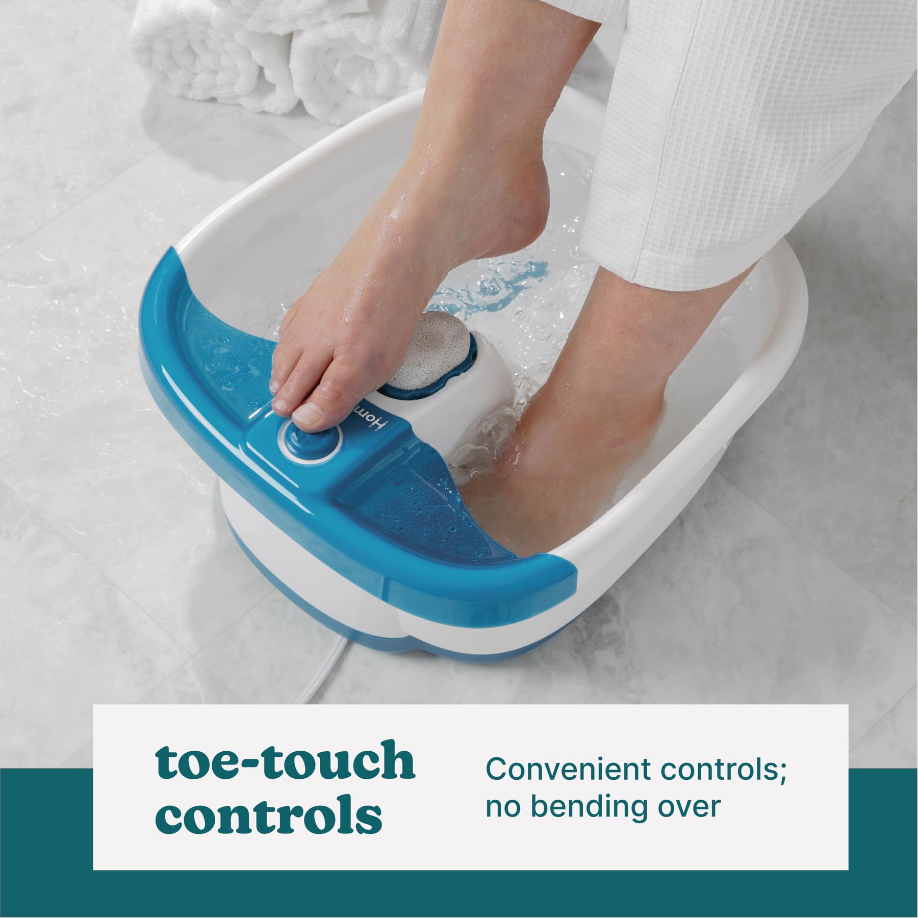 Homedics Bubble Mate Foot Spa raised massage nodes for targeted foot relaxation.