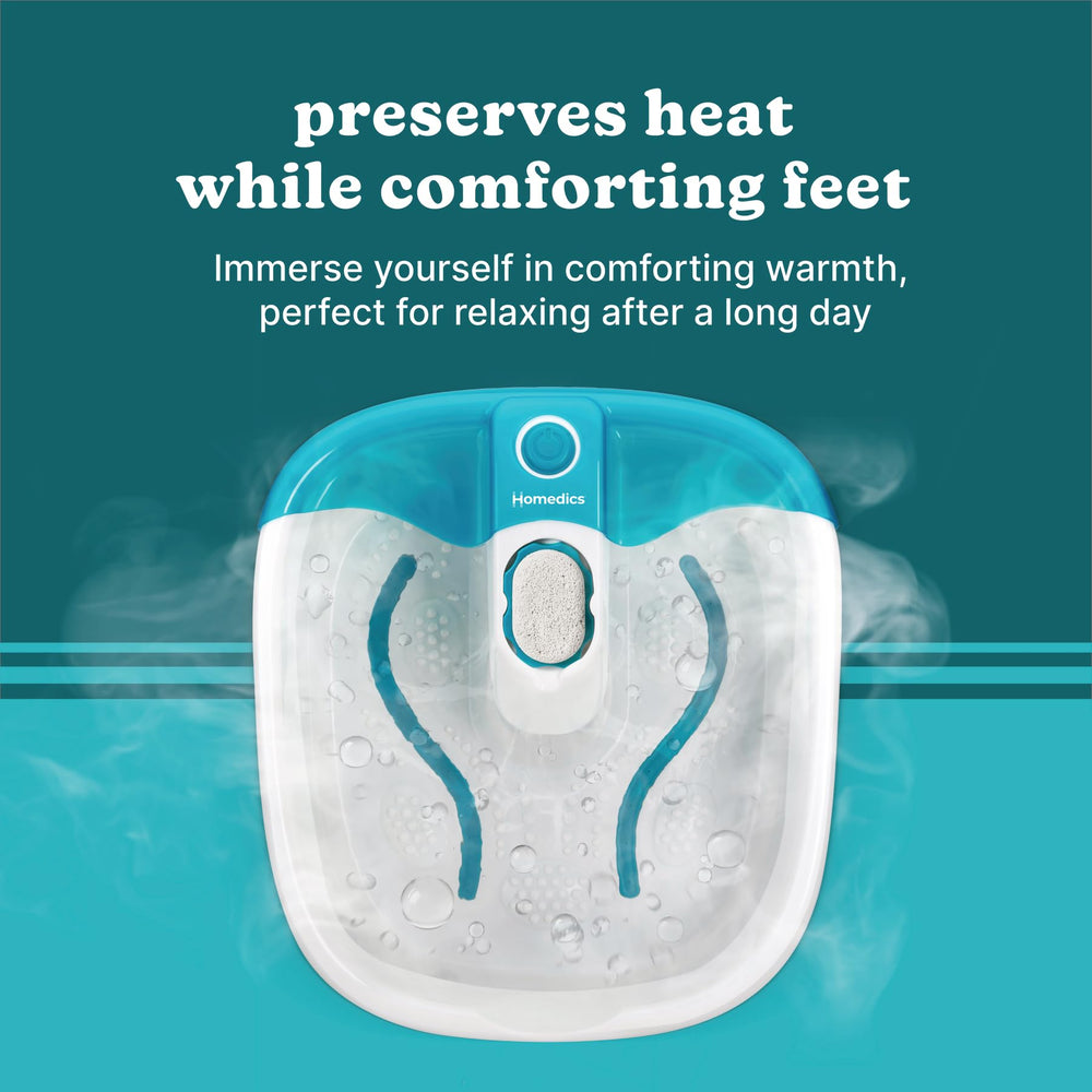 Homedics Bubble Mate Foot Spa splash-proof lid to prevent spills during use.