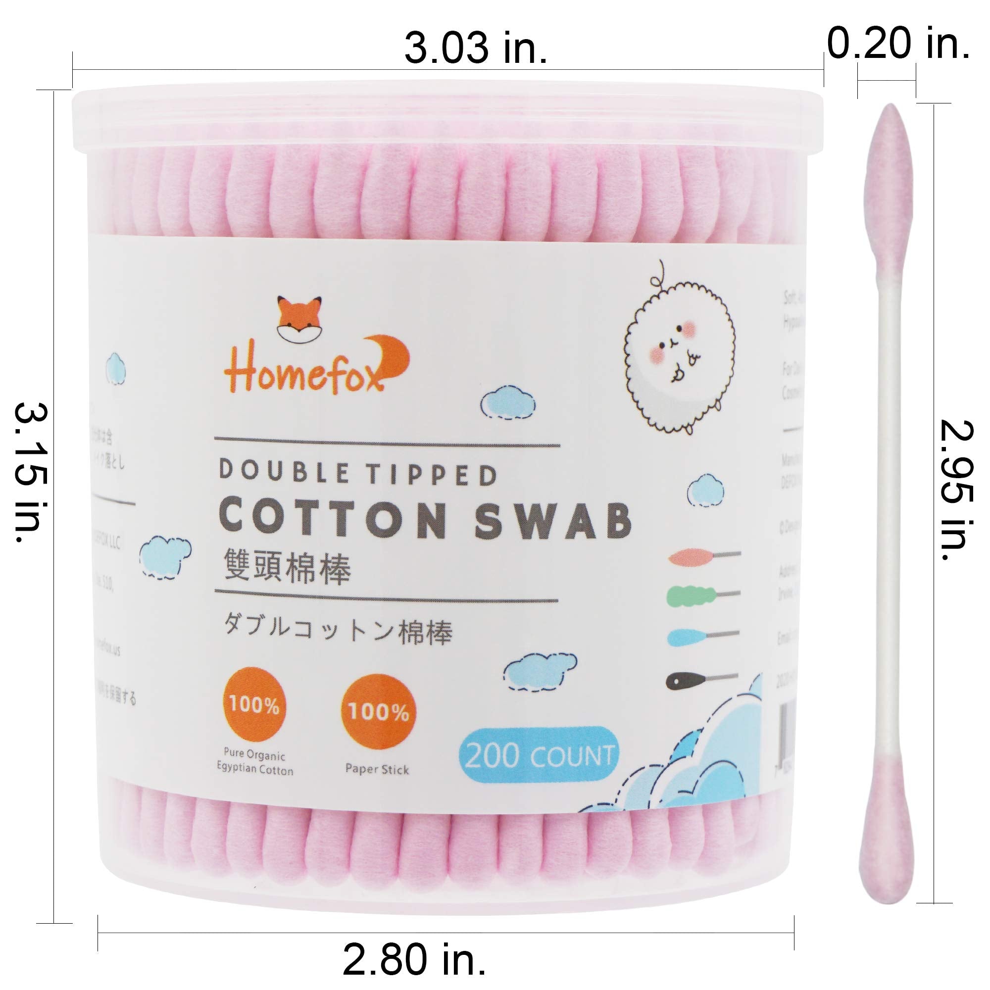 HOMEFOX punta puntiaguda de algodón rosa para zonas pequeñas