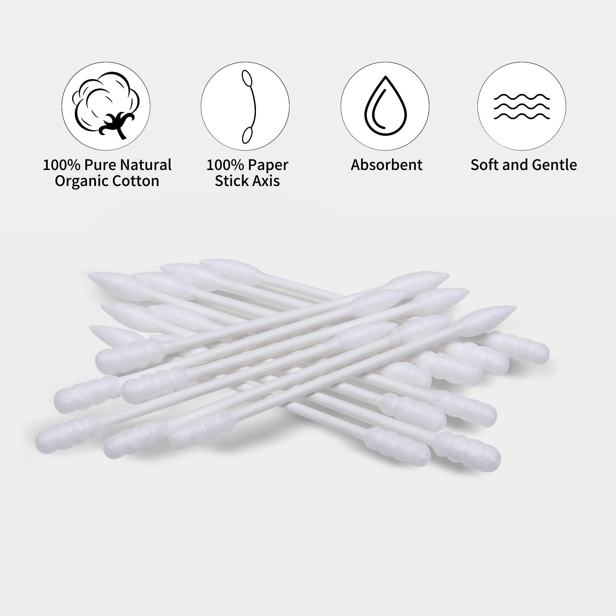 HOMEFOX cotton swabs paper-stick smooth surface for safe daily tasks.