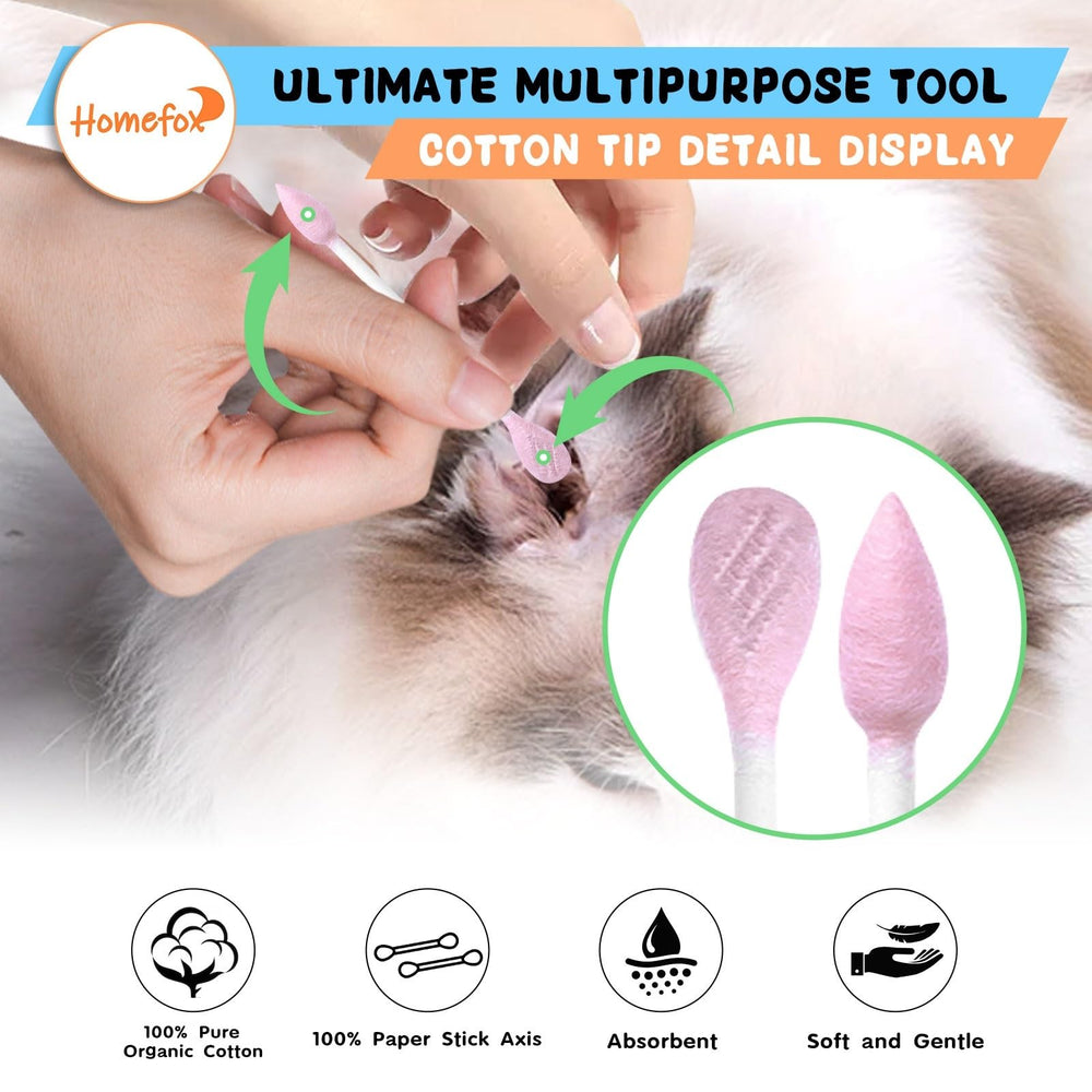 HOMEFOX cotton swabs precision flat-tip provide versatile cosmetic precision.