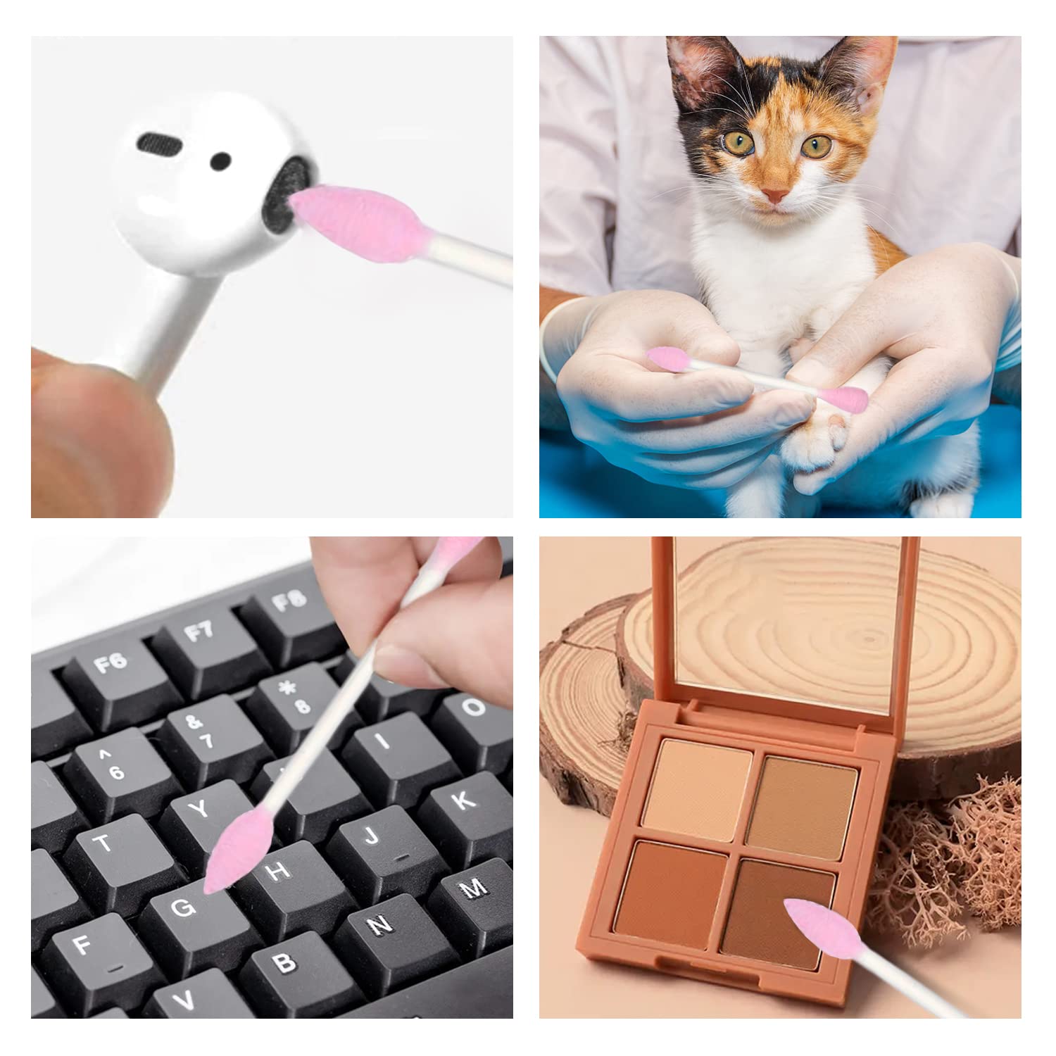 HOMEFOX lip-blending cotton swab for precise color edges.