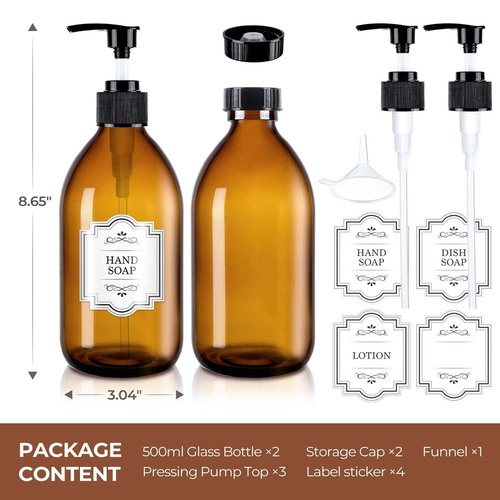 HomePicker glass pump bottle with pump for consistent lotion pours