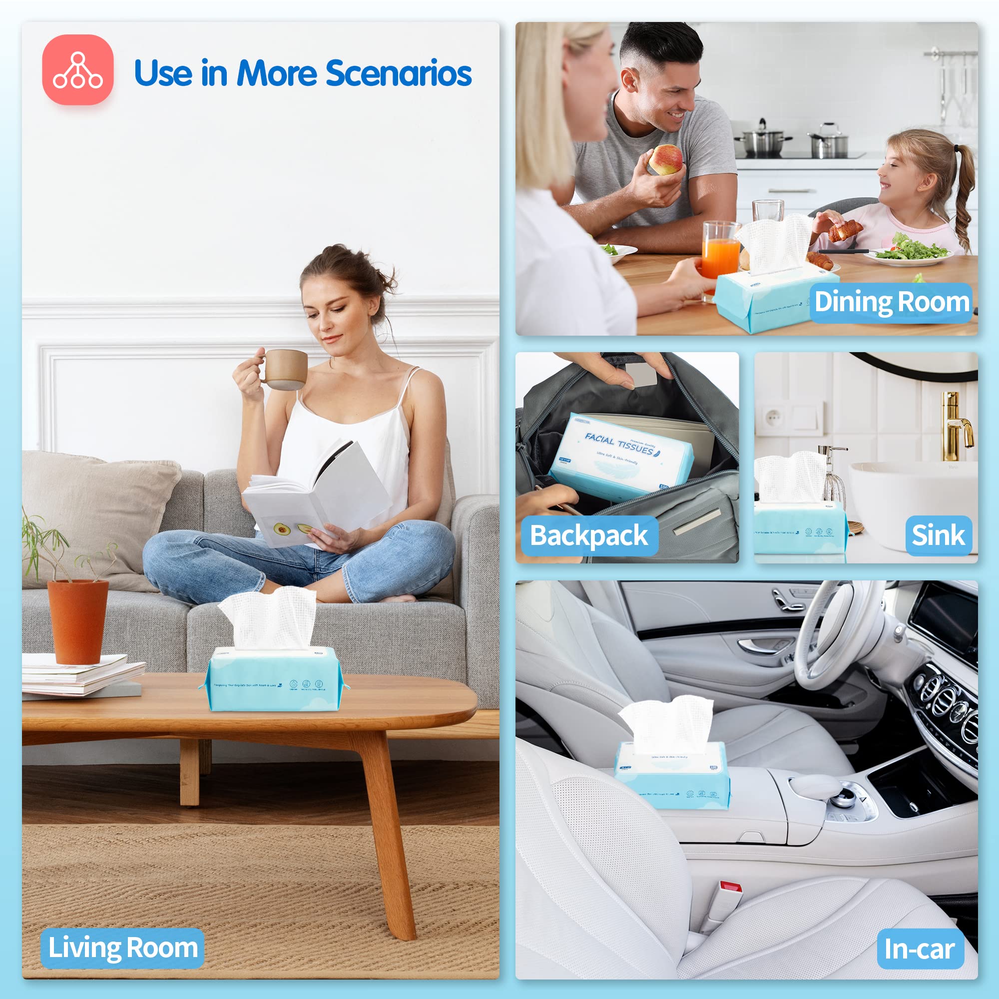 HOMERHYME facial towel travel scene demonstrates compact, hygienic cleansing on-the-go